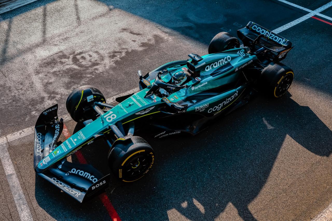 L'Aston Martin AMR23 a pris la piste pour un shakedown à Silverstone - Crédit photo : Aston Martin F1 Media
