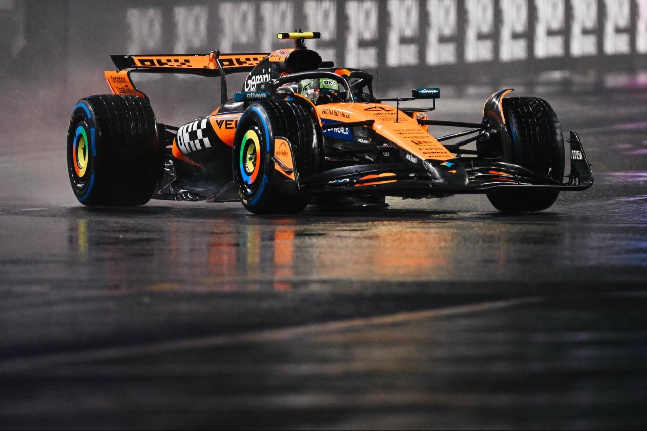 Norris en maître des qualifs sous la pluie à Las Vegas - Crédit photo : McLaren Racing via X