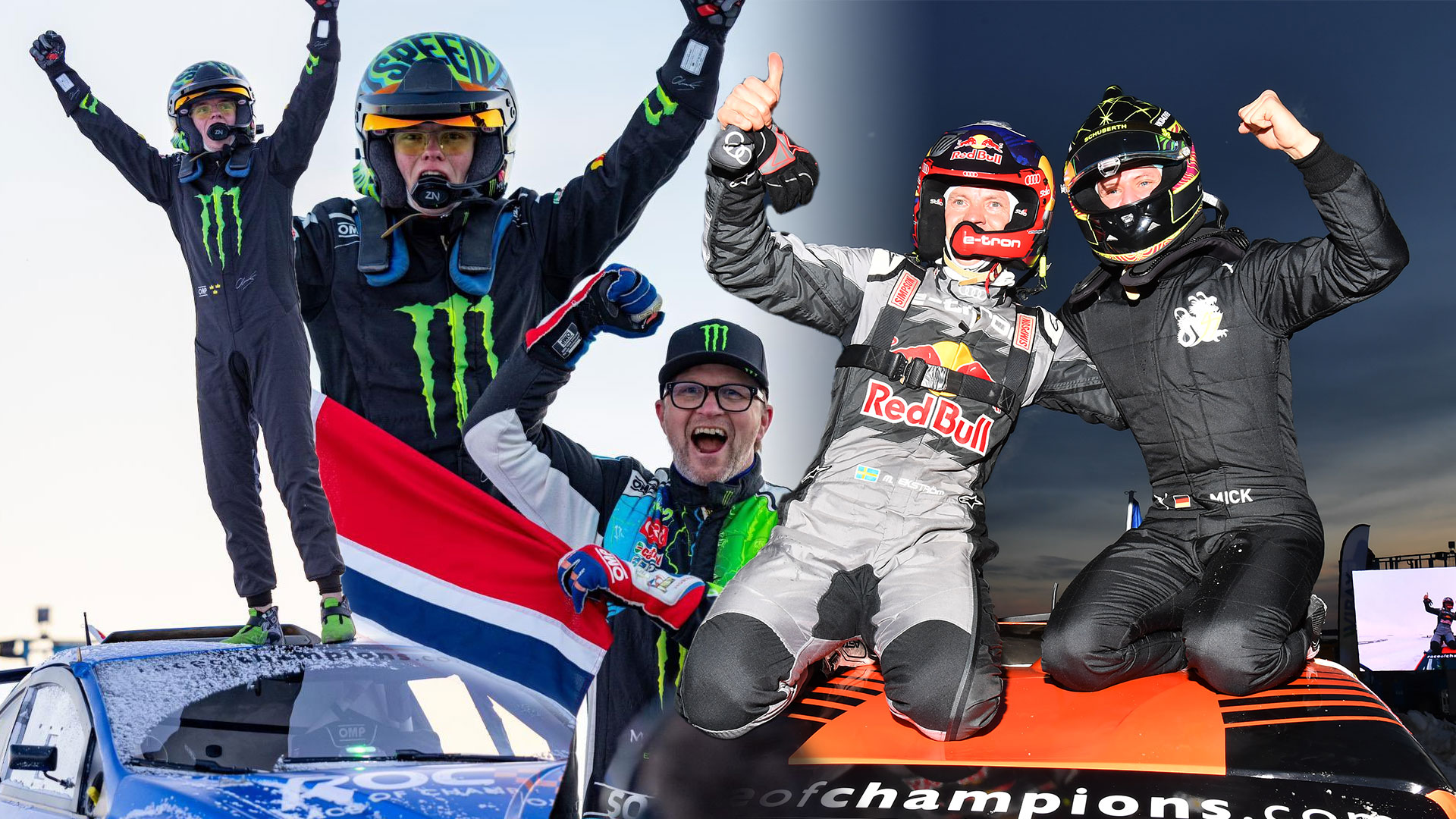 Les Solberg et Mattias Ekström vainqueurs de la Race Of Champions 2023 - Crédit photo : Race Of Champions