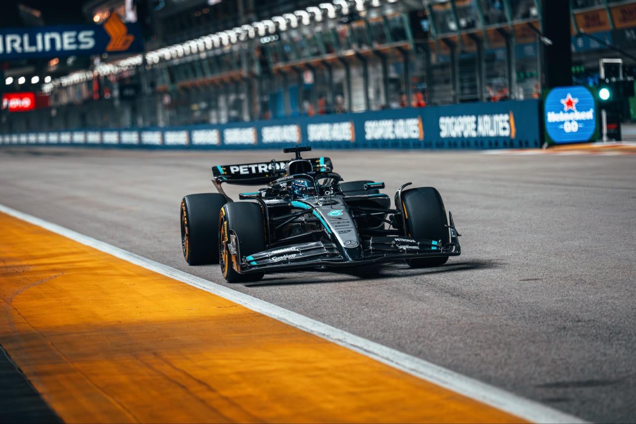 Russell en pole à Singapour devant Verstappen et Piastri - Crédit photo : Mercedes-AMG F1 via X